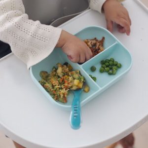 SET REPAS SILICONE AVEC VENTOUSE BLUE – BEABA