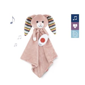 Becky le Lapin Rose : Doudou Câlin avec Mélodies Apaisantes – ZAZU