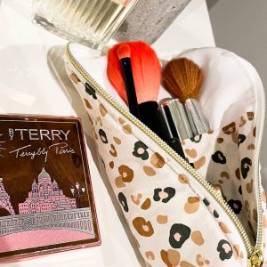 Trousse à pinceaux de maquillage léopard et intérieur léopard