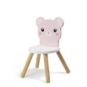 Chaise en bois ours Rose – Eurekakids