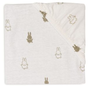 Drap-housse  berceau Jersey 40/50×80/90cm Happy Miffy – Olive Green