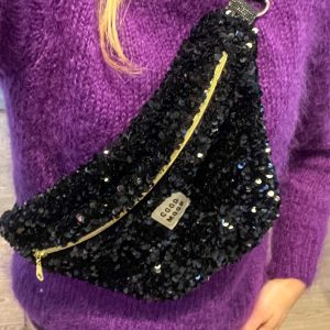 Sac banane à sequin noirs