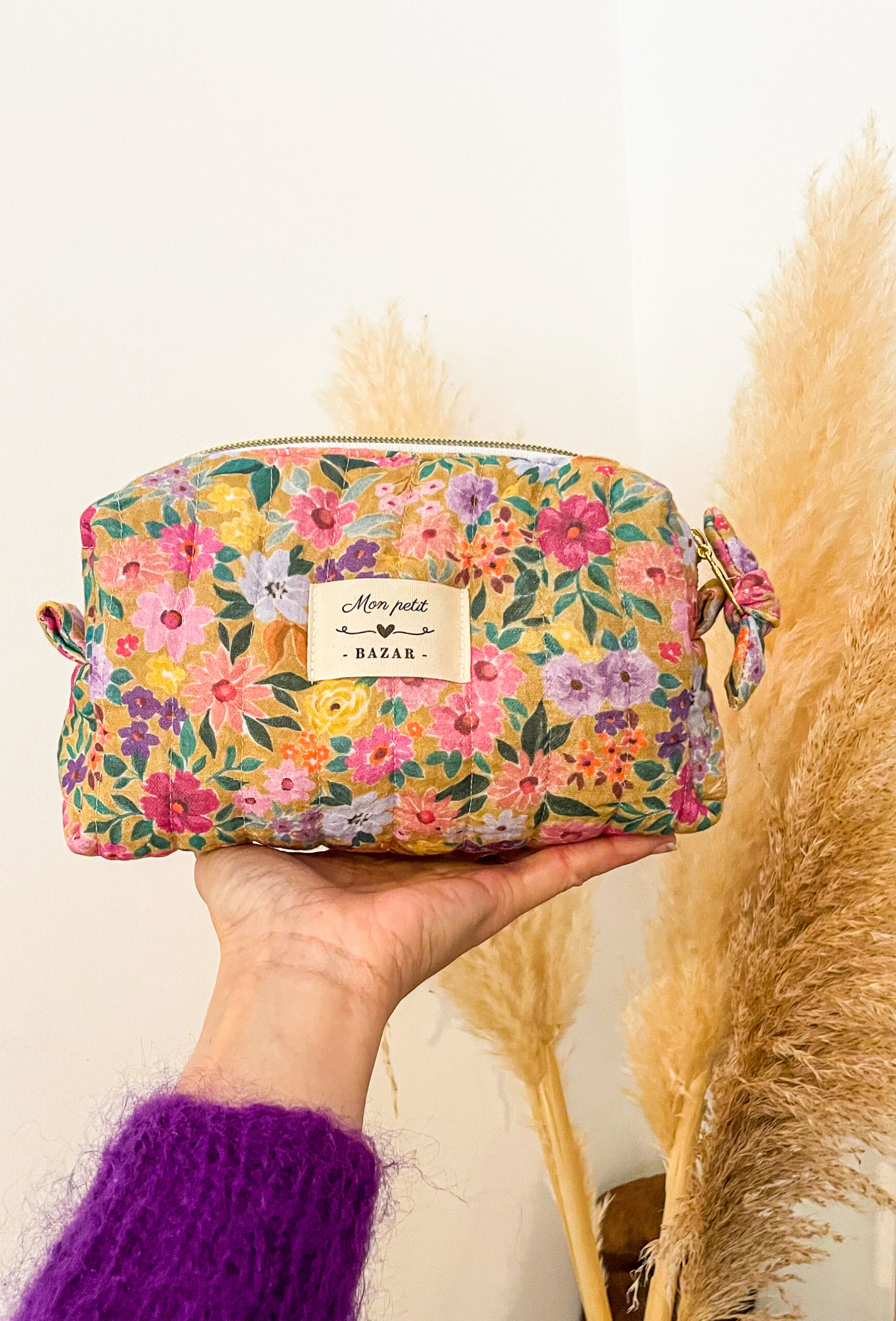 Trousse à maquillage matelassée