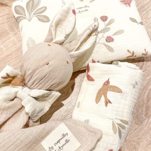 Coffret naissance Doudou et pochette plate (un  lange offert)