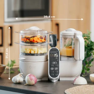 Robot Cuiseur Nutribaby(+) Mineral Beige  – Robot culinaire multifonctions – Babymoov