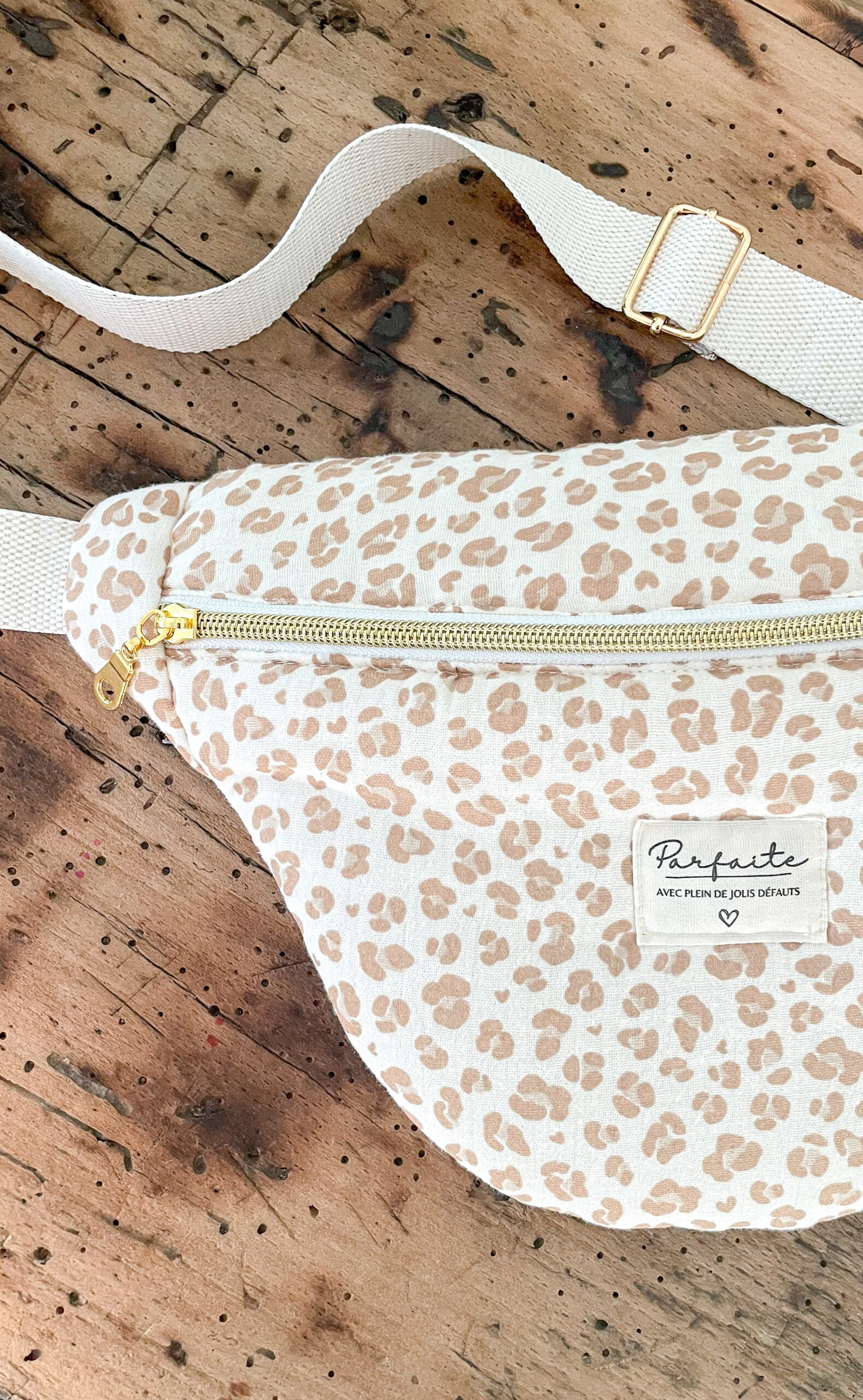 Sac banane leopard beige