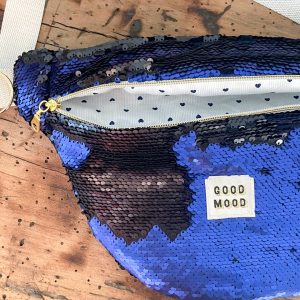 Sac banane à sequins bleus