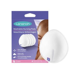 Coussinets d’Allaitement Lavables (4 Blancs ) – Lansinoh