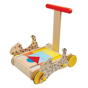 Chariot de Marche avec Cubes en Bois Lapins – Trousselier