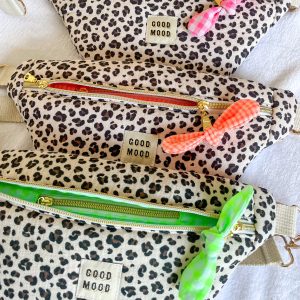 Sac banane Léopard et vichy fluo vert