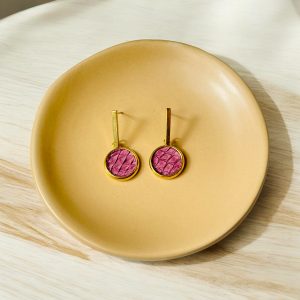 Lise – Boucles d’Oreilles en Cuir de Saumon