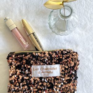 Porte monnaie à sequins bronze