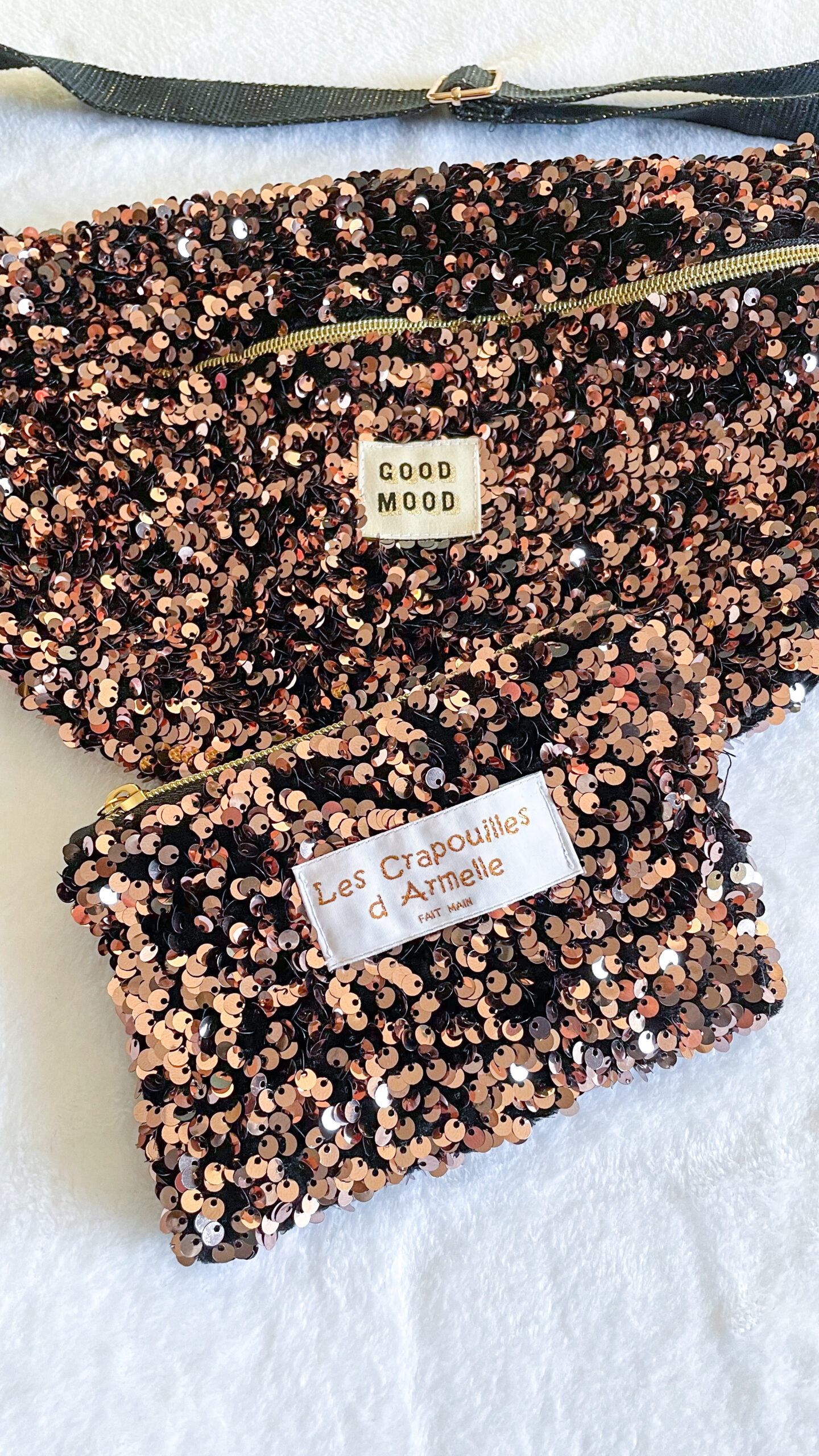 Porte monnaie à sequins bronze – Image 2