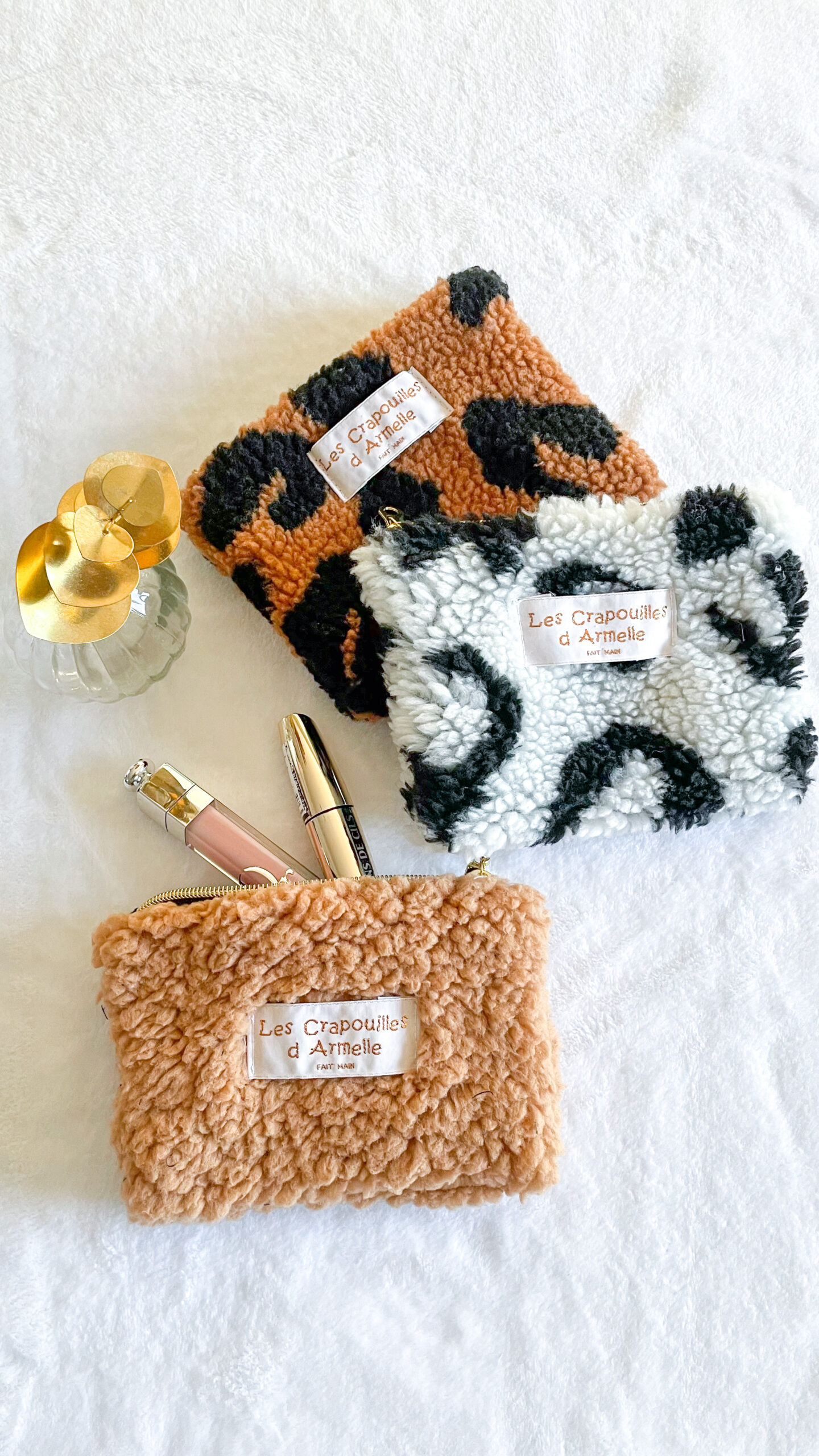 Porte monnaie moumoute léopard blanche – Image 2