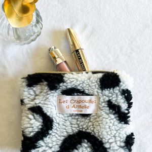 Porte monnaie moumoute léopard blanche