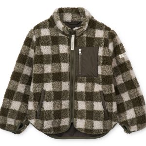 Veste à carreaux kaki Nolan