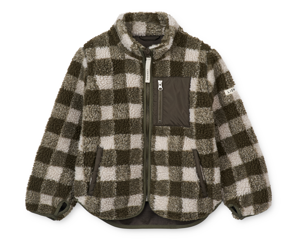 Veste à carreaux kaki Nolan