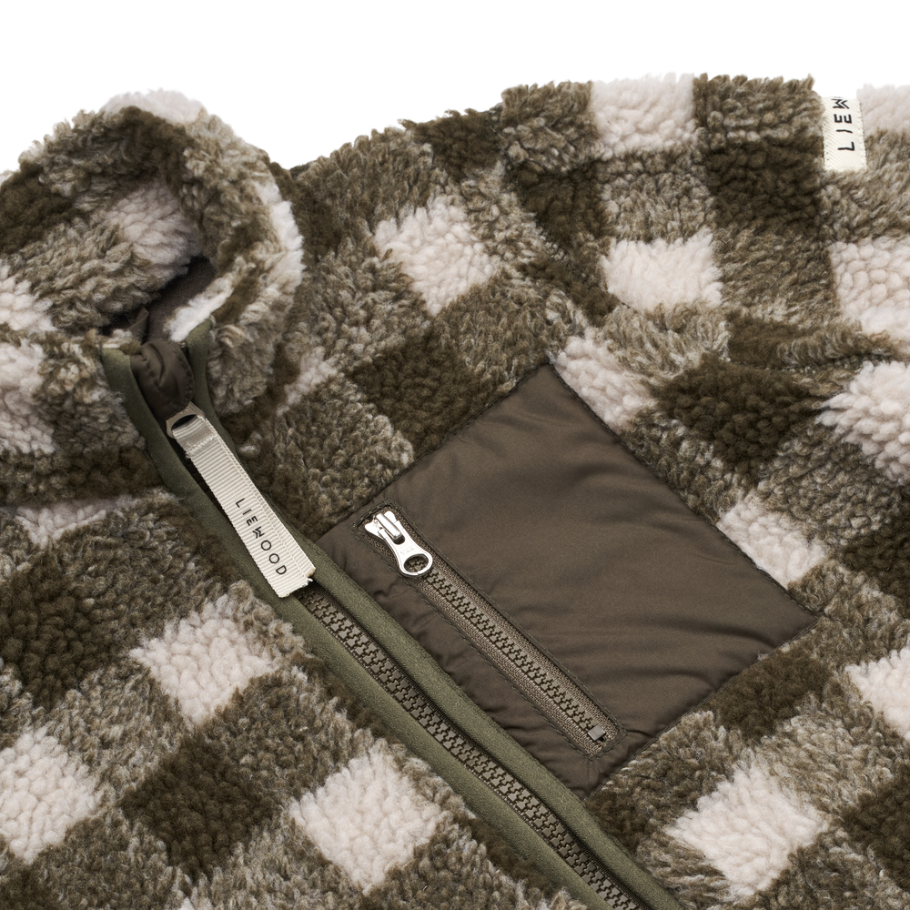 Veste à carreaux kaki Nolan – Image 3