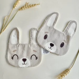 Lingettes lavables bébé motif lapin