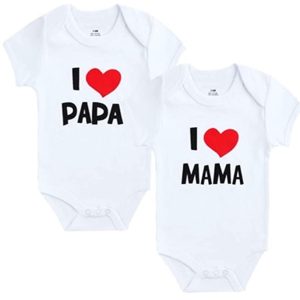 Lot de 2 Bodies pour bébé Blanc I Maman & Papa
