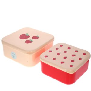 Lot de 2 Lunch box Fraises