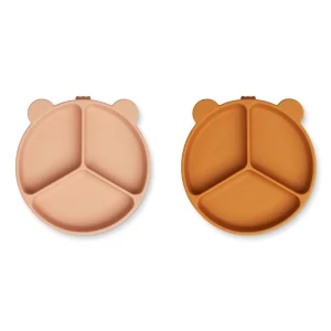 Lot de 2 assiettes divider à ventouse rose camel Stacy