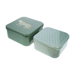 Lot de 2 lunch box Léopard kaki