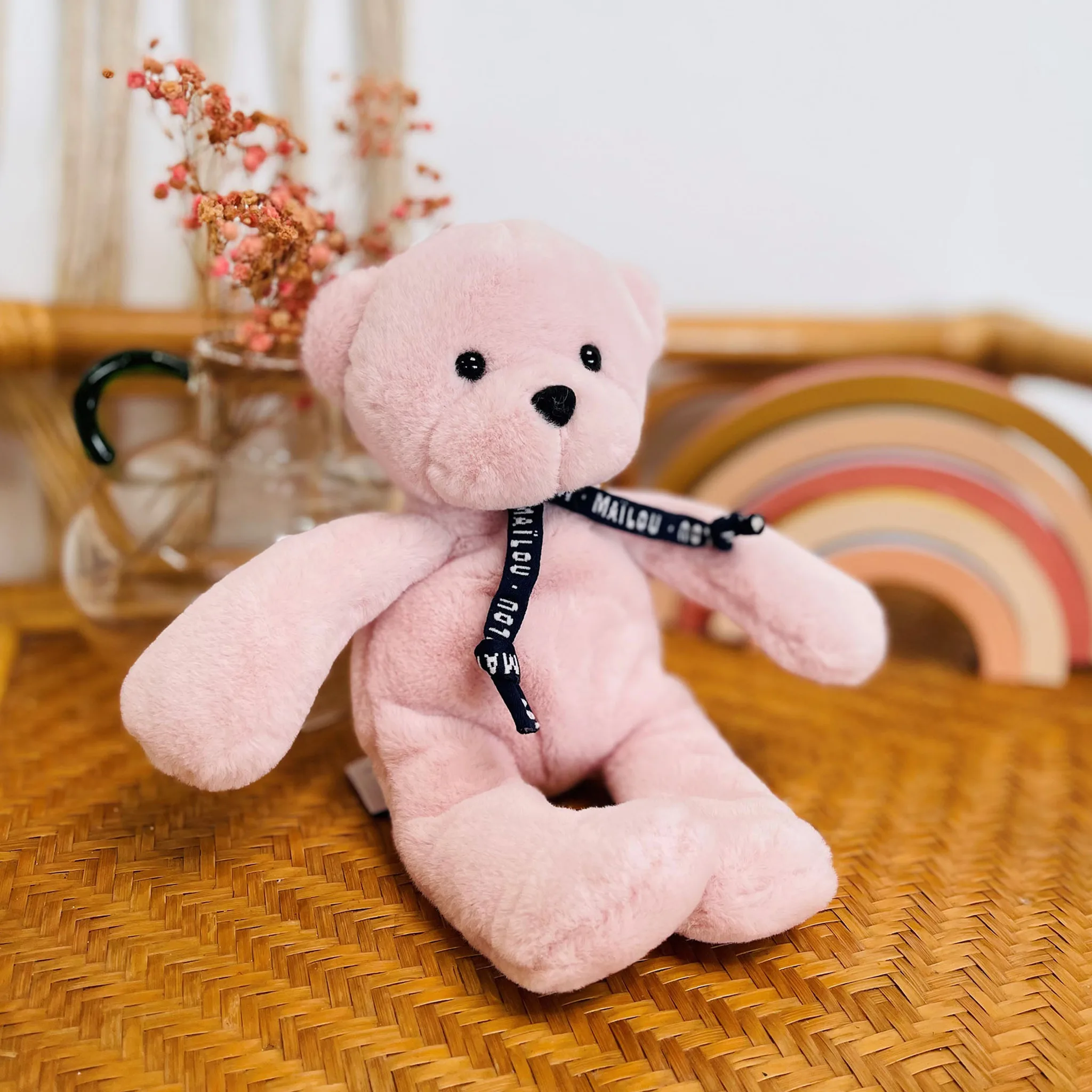Petite peluche ours rose – Dorlotin cousu main France – Image 2