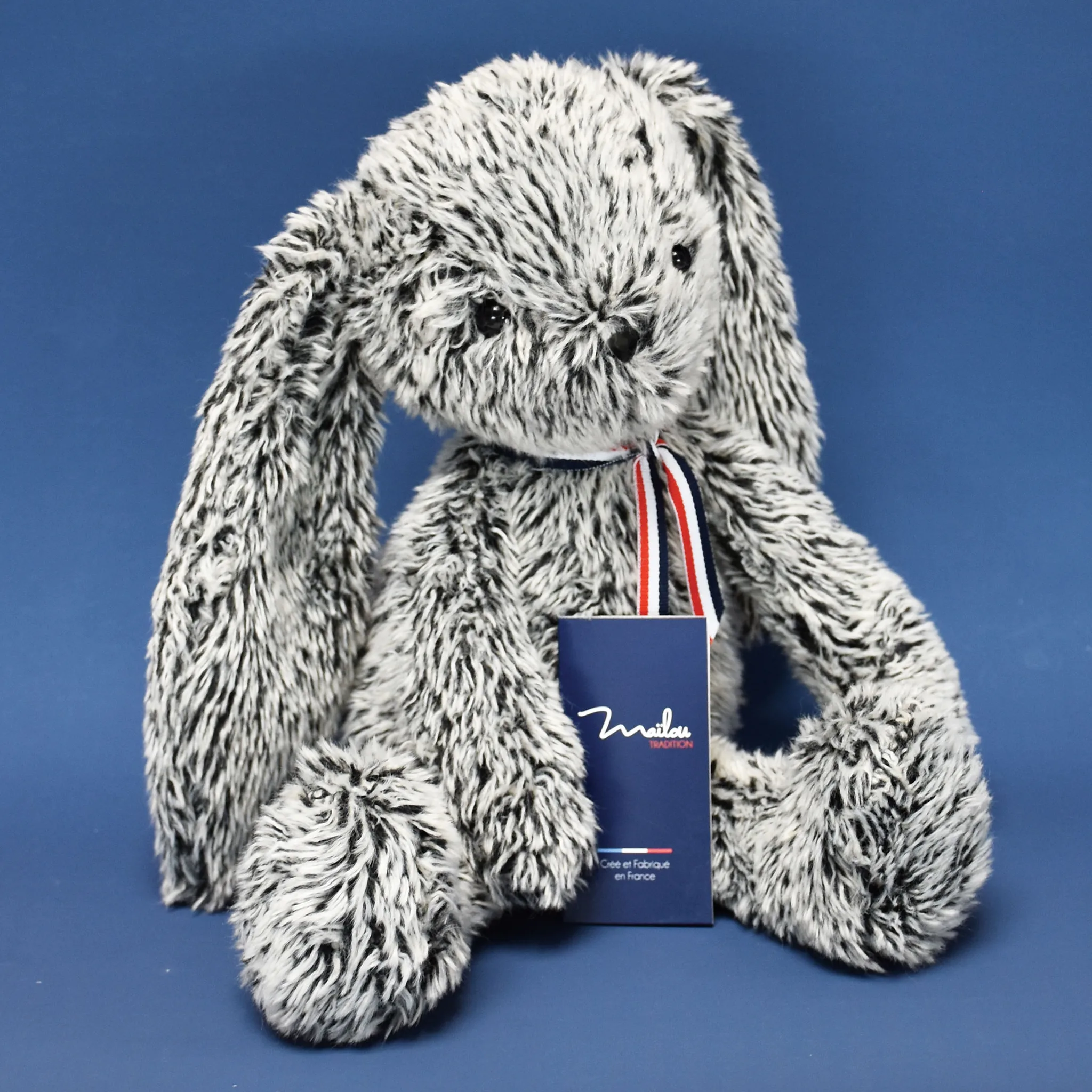 Lapin peluche Alexandre gris – Maïlou fabriqué en France – Image 2