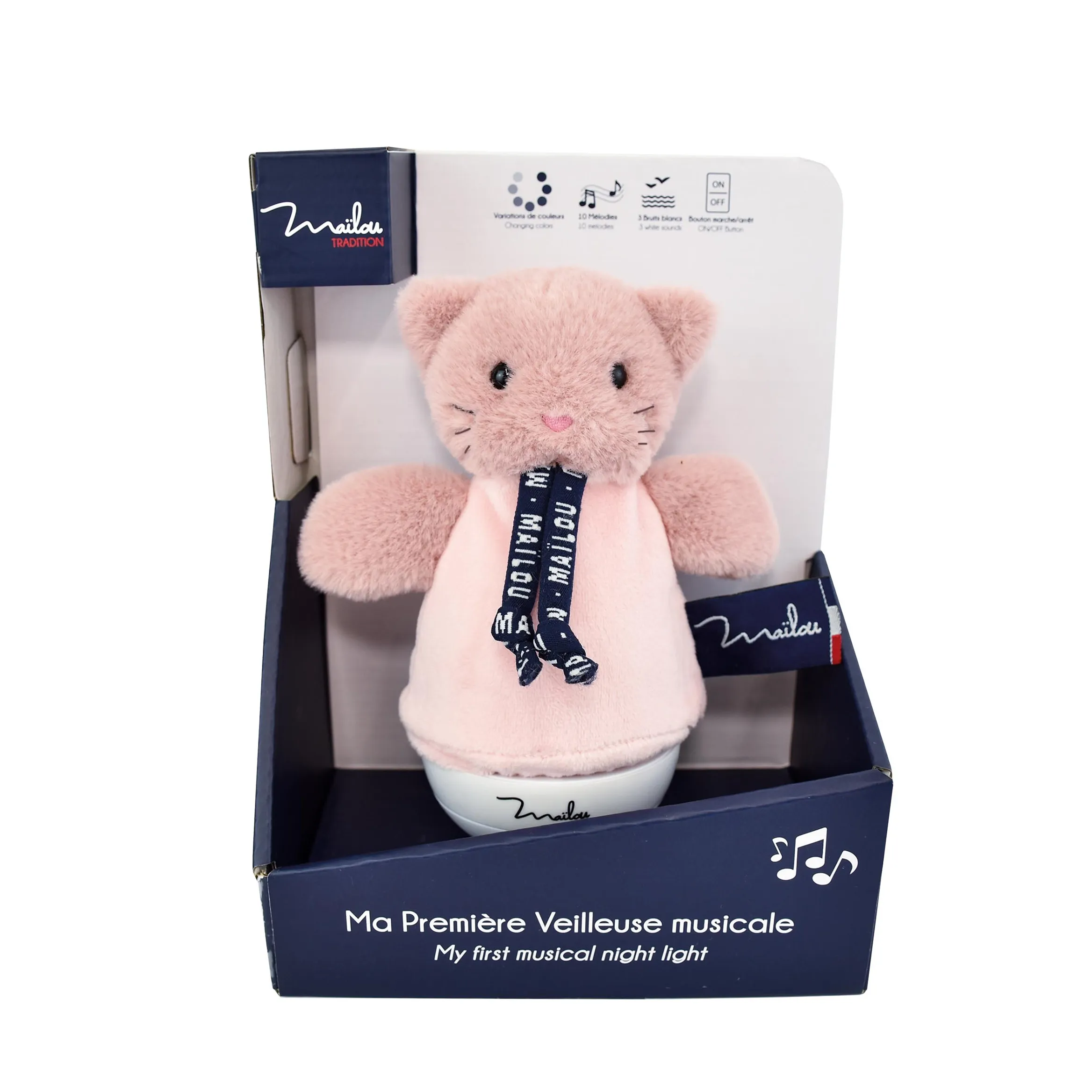 Veilleuse Chat Rose Rêve – doudou lumineux 16 cm – Image 4