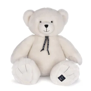 L’Ours Maïlou poudré blanc – peluche douce et artisanale