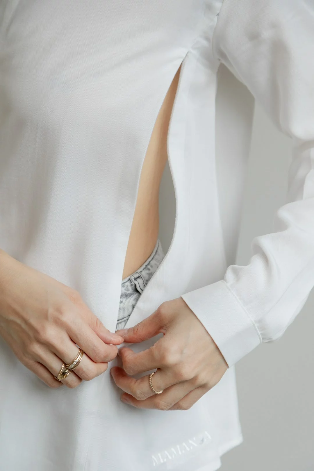 Chemise d’allaitement NOA – blanche – Image 4