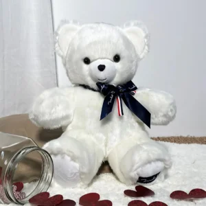 Ours en Peluche Blanc “Je t’aime” – L’Ours Maïlou Lou – 35cm
