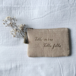 Pochette « Telle mère Telle fille » gaze de coton