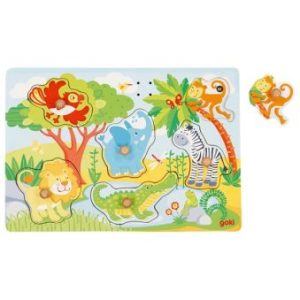Puzzle A Encastrements Sonore, Animaux Du Zoo – 57398 – Goki