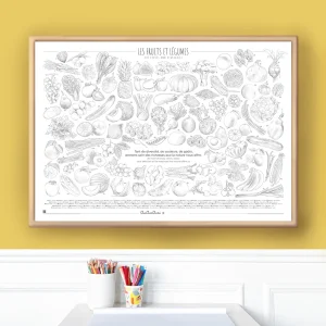 Coloriage XXL fruits légumes