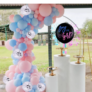 Set 86 ballons roses et bleus pour décoration baby shower