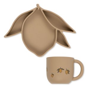 Set tasse + assiette ventouse citron