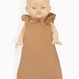 Turbulette à collerette en maille nid d’abeille cassonade