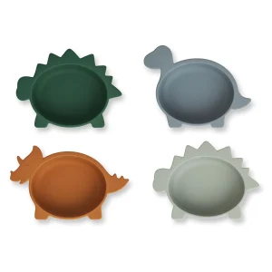 Lot de 4 bols dinosaures en silicone blue Iggy