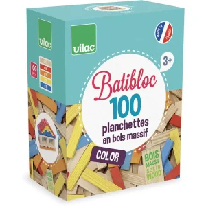 Batibloc Coloré – 100 planchettes en bois – 2125