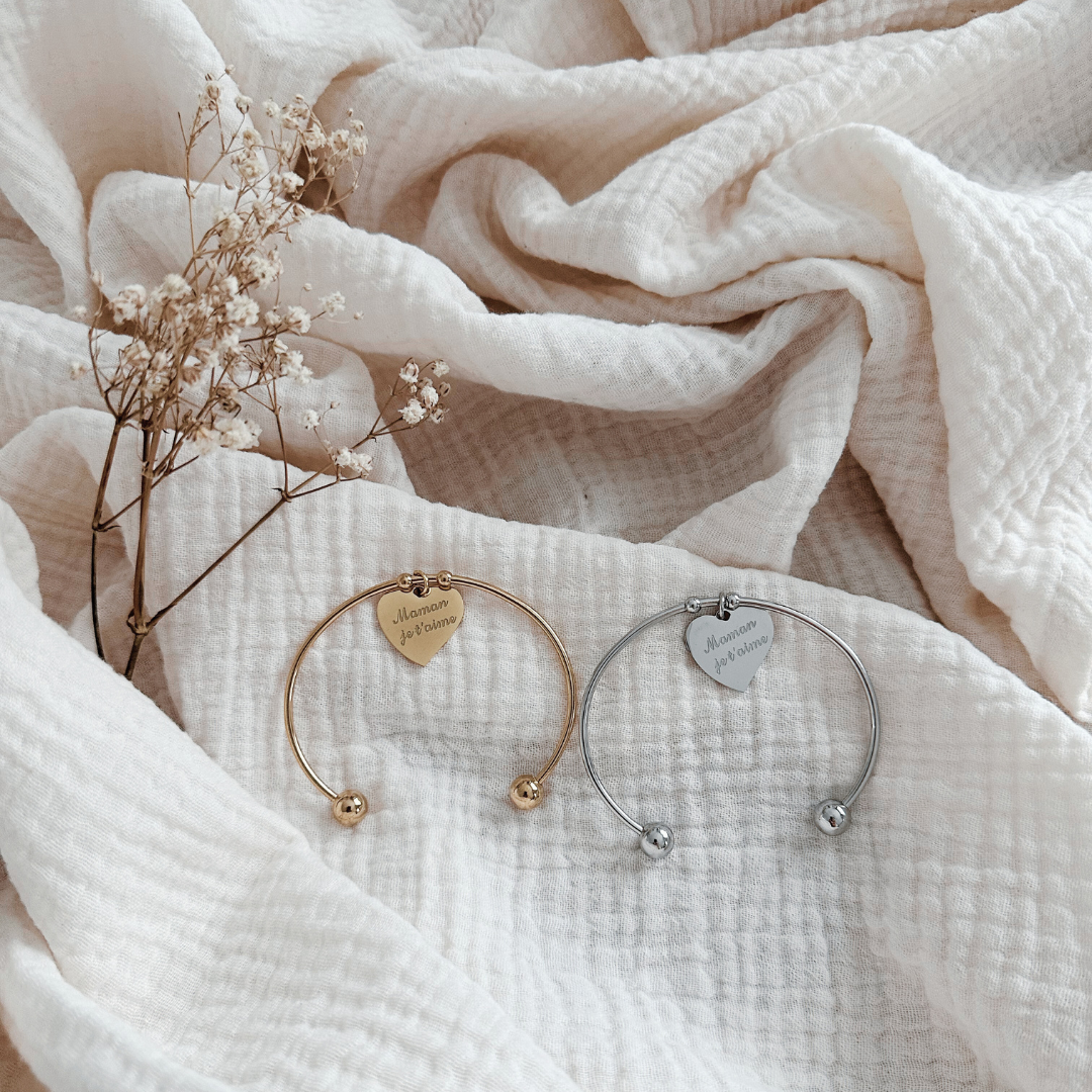 Bracelet « Maman je t’aime » acier inoxydable