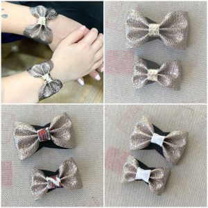 Bracelet MANCHETTE NOEUD brillant mère fille