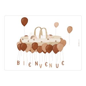 Carte Bienvenue – ballons berceau