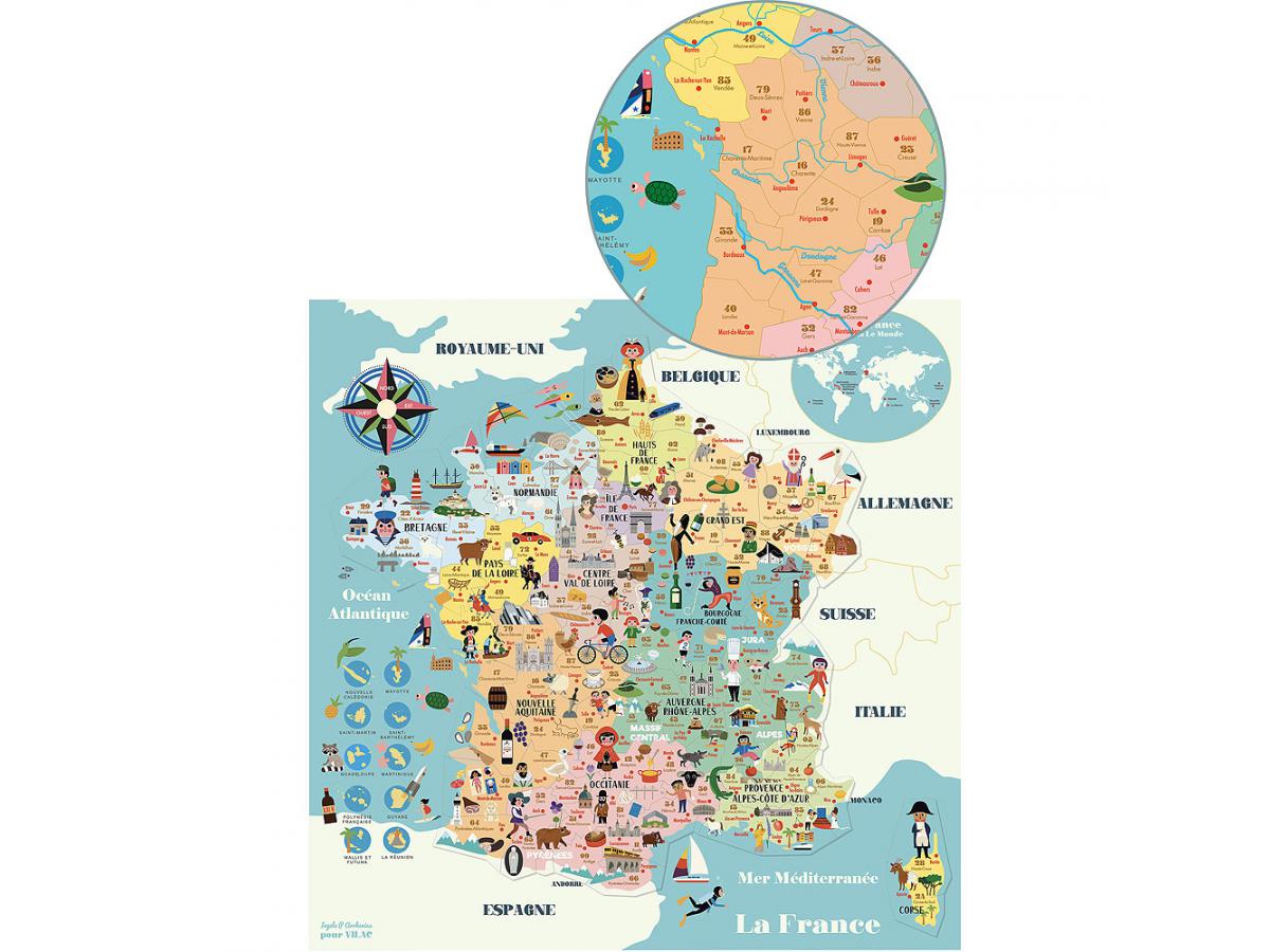 Carte De France Magnetique Ingela P.Arrhenius – Vilac – 7611 – Image 3