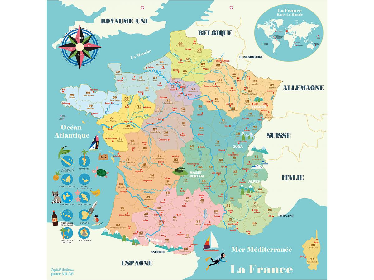 Carte De France Magnetique Ingela P.Arrhenius – Vilac – 7611 – Image 2