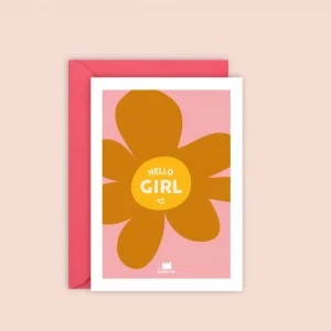 Carte Hello girl – fleur