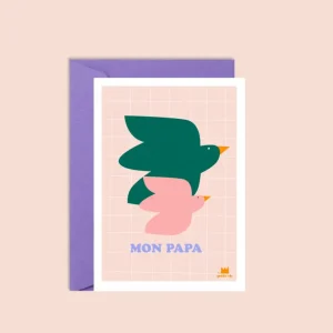 Carte Mon papa – oiseaux