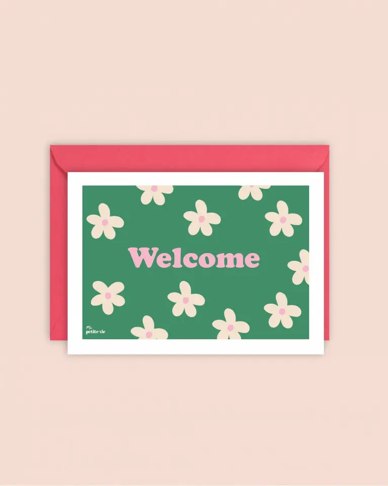 Carte Welcome – fleurs