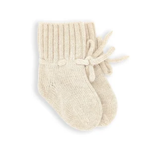 Chaussons en laine de mérinos beige